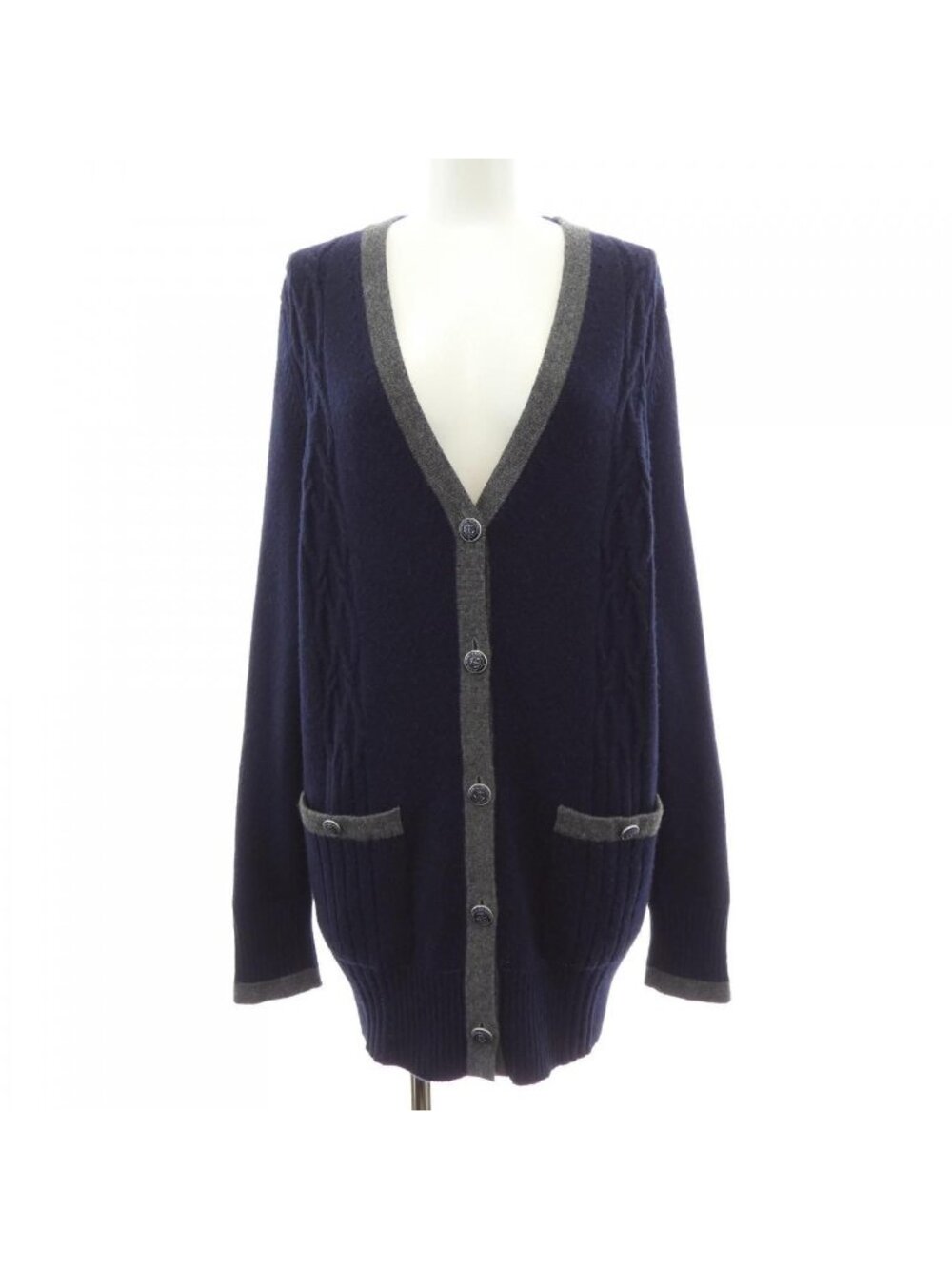 Chanel 18A Long Cardigan Navy
